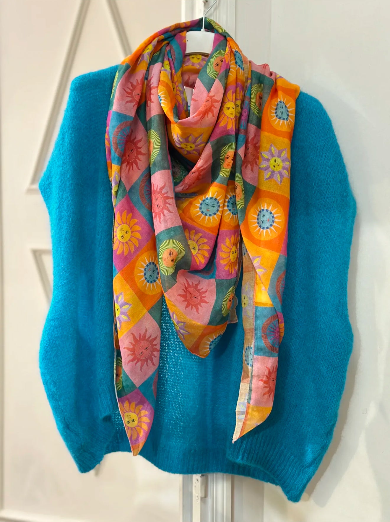 Etole motif carre soleil Multicouleur