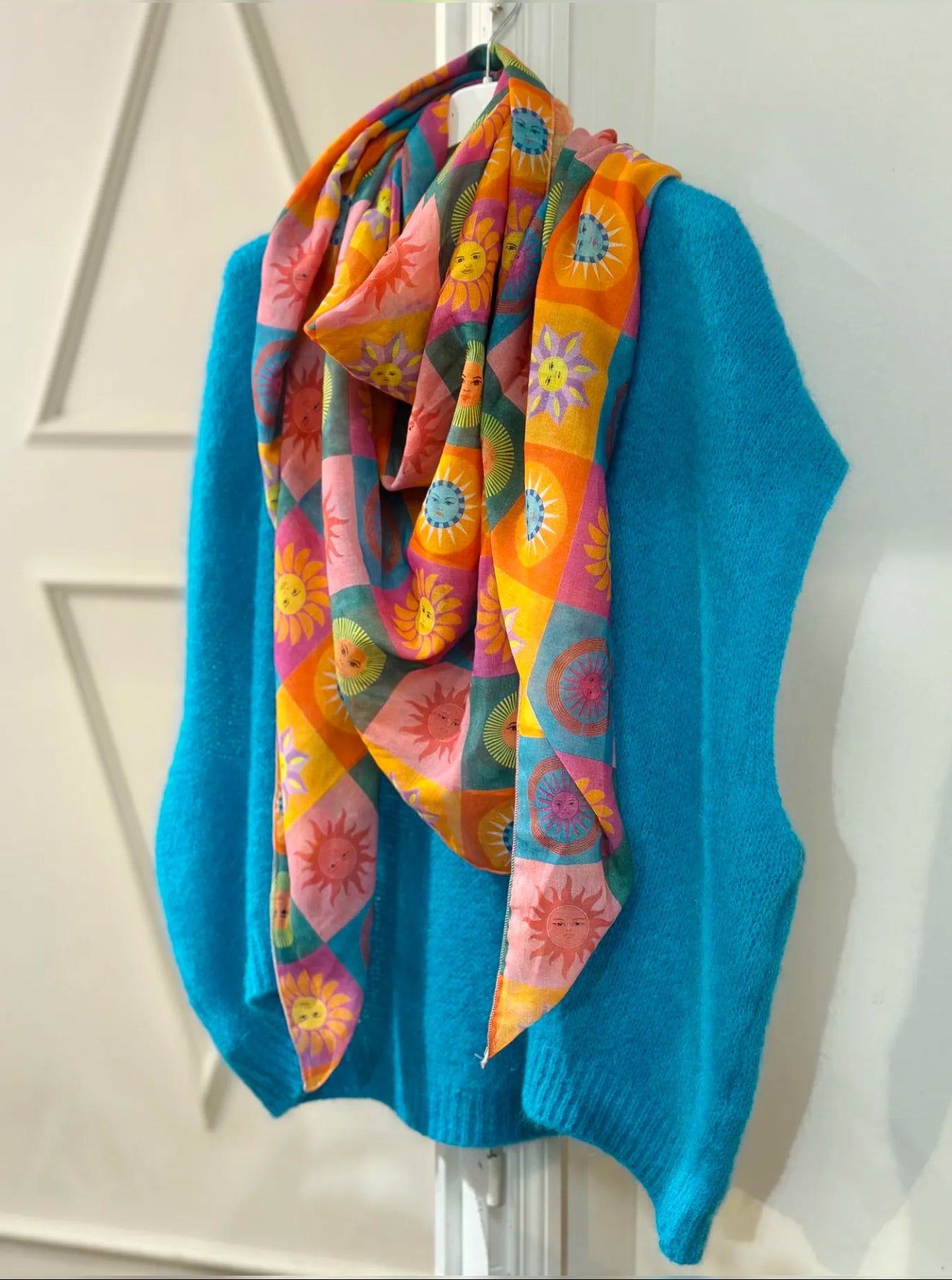 Etole motif carre soleil Multicouleur